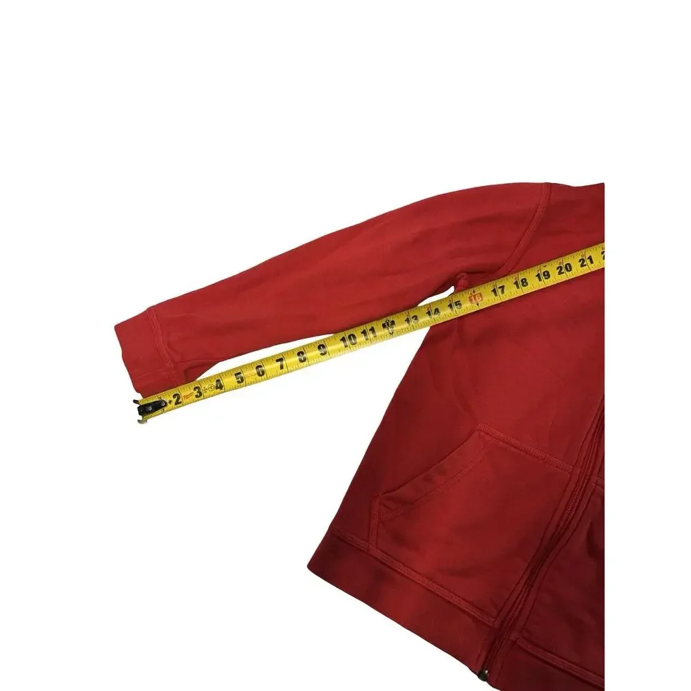 Nike Youth XS Red Full Zip Hoodie Sweatshirt White Swoosh Logo